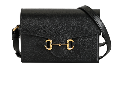 Horsebit 1955 Flap, £595, Handbags, Black, Leather, Front view